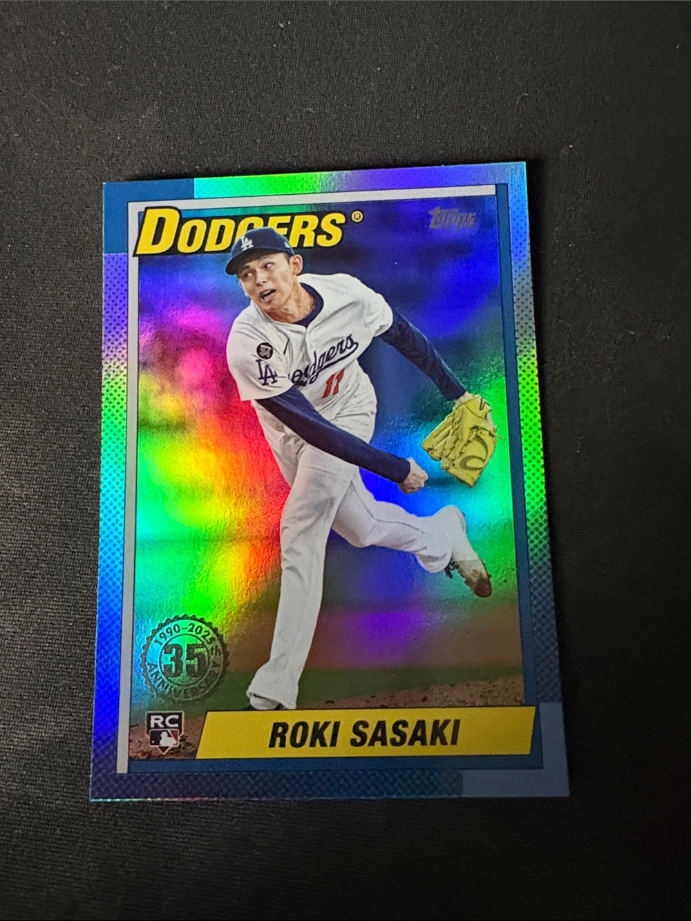 Topps Roki Sasaki Dodgers RC Holographic Baseball Card